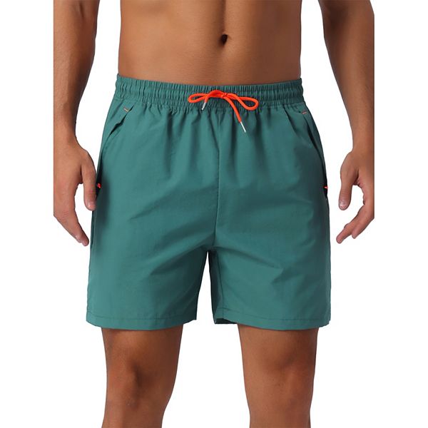 Men's Casual Elastic Waist Drawstring Mesh Lining Swimming Beach Shorts Inspire Chic