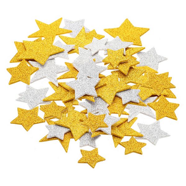 Foam Stickers, 60Pcs EVA Self Adhesive Glitters Foam Shape Sticker Craft Supplies Pentagram Unique Bargains