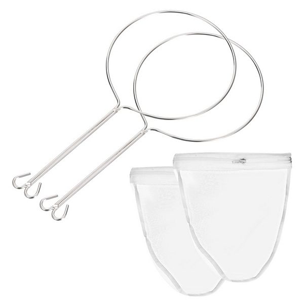 Mesh Strainer Bag, Nylon Mesh Filter Bag with Reinforced Frame and Sturdy Handle, Nut Milk Bags Unique Bargains