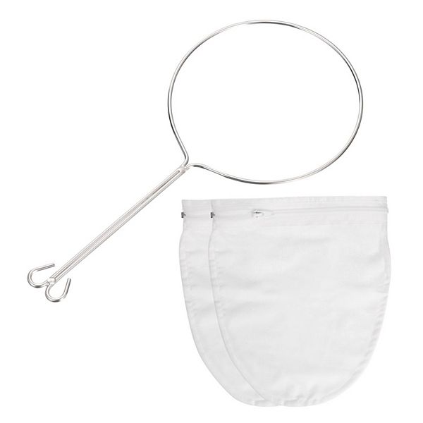 Mesh Strainer Bag, Cloth Mesh Filter Bags with Reinforced Frame and Sturdy Handle, Nut Milk Bags Unique Bargains