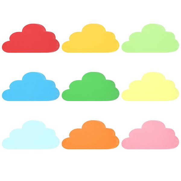 Bulletin Cutouts Paper, 108Pcs Clouds Shaped Bulletin Board Paper Cut Outs Decorations Multicolored Unique Bargains