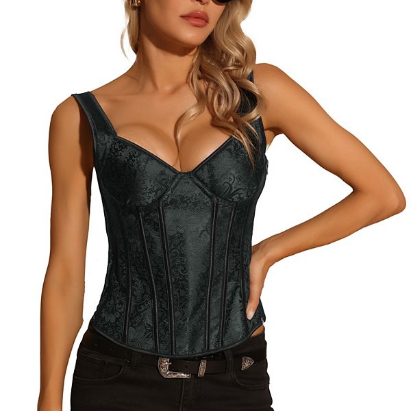 Women's Corset Tops Vintage Floral Bustier Tops Y2K Boned Bustier Bodyshaper Inspire Chic