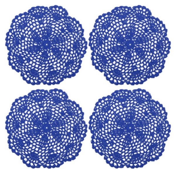 Crochet Doilies, 4Pcs 8" Handmade Crochet Cotton Coaster, Round Lace Placemats Unique Bargains