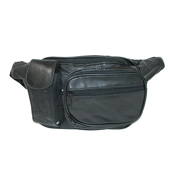 Leather Impressions Leather Multiple Pocket Fanny Waist Pack Leather Impressions