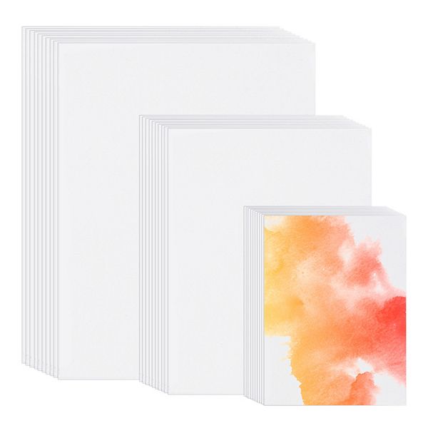 100 Pcs Pure Cotton Watercolor Paper 140lb/300 GSM Water Coloring Paint Paper Unique Bargains