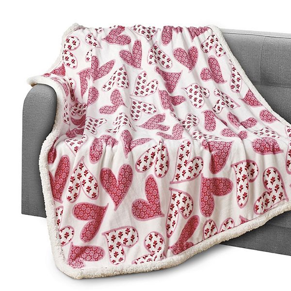 Elegant Comfort Valentine Inspired Sherpa Back Throw Elegant Comfort