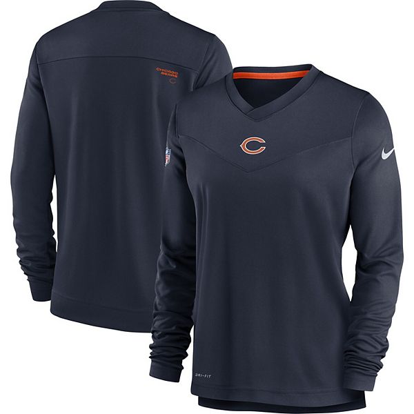 Women's Nike Navy Chicago Bears Top Coach Performance V-Neck Long Sleeve T-Shirt Nike