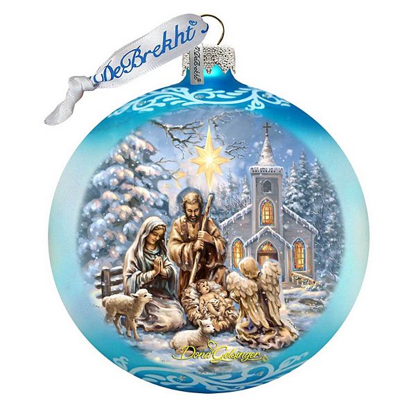 G.Debrekht Nativity At the Chapel Glass Ornament by D. Gelsinger DecorNativity Holiday Decor - 71153-1606 G.DeBrekht