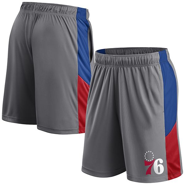 Men's Fanatics Branded  Gray Philadelphia 76ers Practice Performance Shorts Fanatics