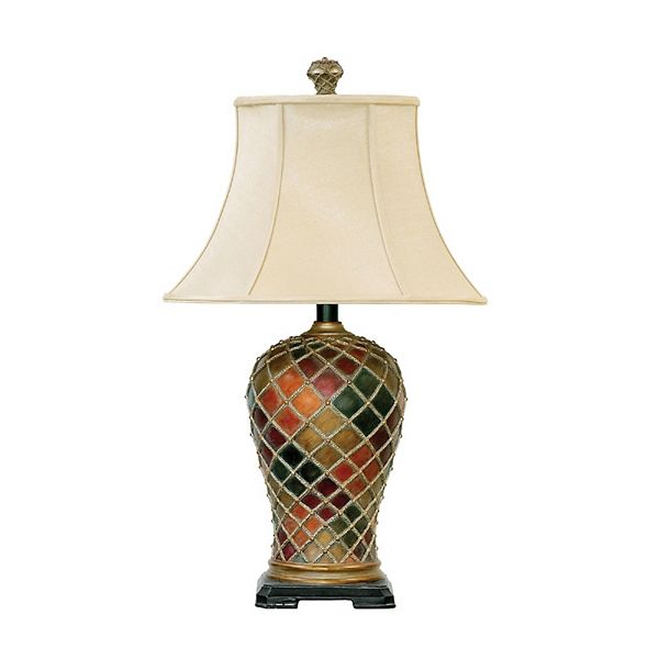 30" Multi-color Bellevue Quilts Inspired Table Lamp Contemporary Home Living