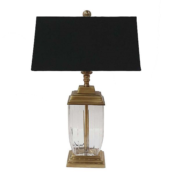 23.5" Black and Clear Contemporary Table Lamp A&B Home