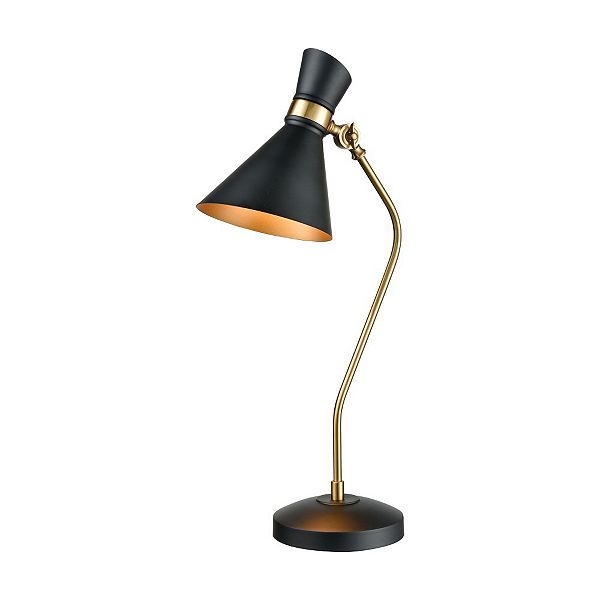 29" Matte Black and Aged Brass Handcrafted Virtuoso Floor Lamp Contemporary Home Living