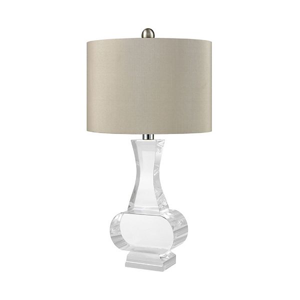 21” Clear and Grey Chalette Table Lamp Contemporary Home Living