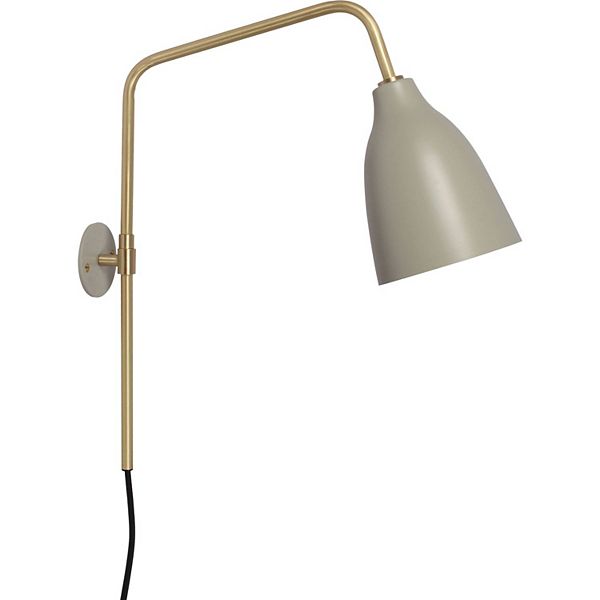 18" Gray and Gold Dome Shade 1-Light Wall Sconce Signature Home Collection