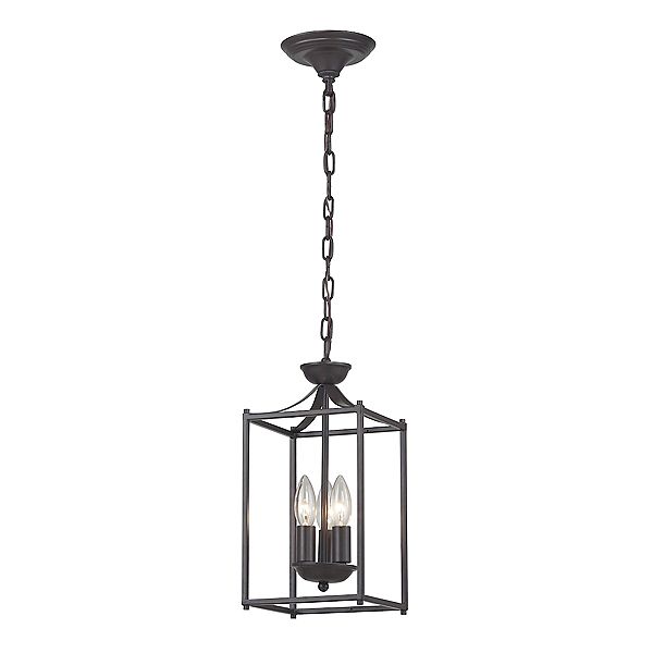 Black Metal Frame 3-Light Rustic Ceiling Iron Lantern Contemporary Home Living