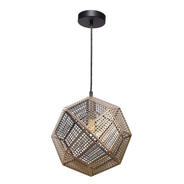 12" Black and Gold Disco Ball Ceiling Pendant Light Fixture Signature Home Collection