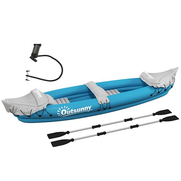 Outsunny 2 Person Inflatable Kayak With Aluminum Paddles, Repair Kit Outsunny