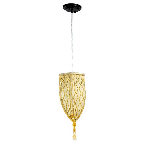 88" Gold and Black Pendant Ceiling Light Fixture Art Glass Designs