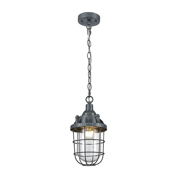 13" Grey Steel Trap 1-Light Mini Pendant Contemporary Home Living