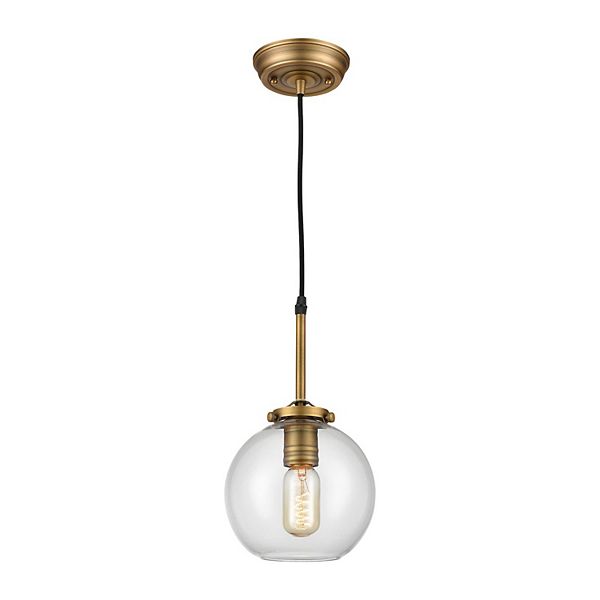 12.25" Aged Brass Finished Mountain Creek 1 Light Mini Pendant Contemporary Home Living