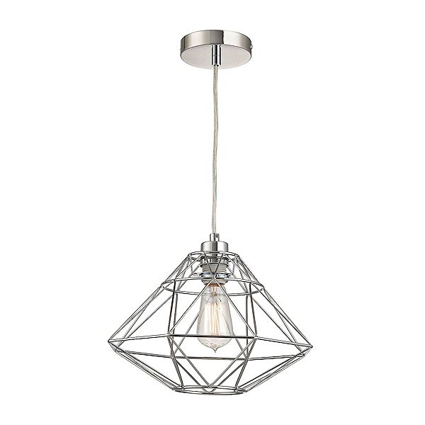 13" Silver Metal Geometric Design Shade 1-Light Pendant Ceiling Light Contemporary Home Living