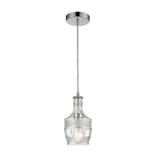 10" Clear Round 1-Light Twickenham Mini Pendant Contemporary Home Living