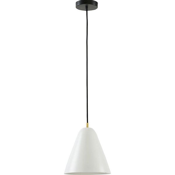 10.7" Matte White and Black Classic Ceiling Light Fixture Signature Home Collection