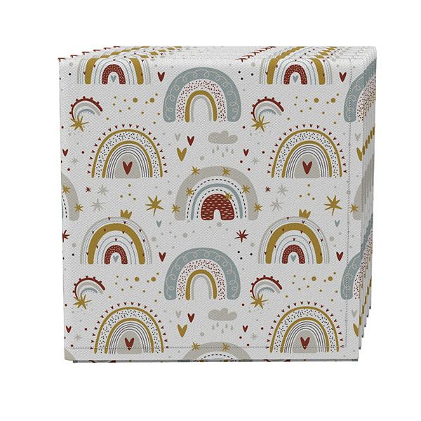 Napkin Set of 4, 100% Cotton, 20x20", Magic Rainbows Fabric Textile Products