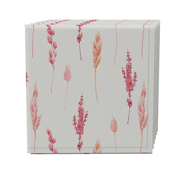 Napkin Set of 4, 100% Cotton, 20x20", Pink Botanicals Fabric Textile Products