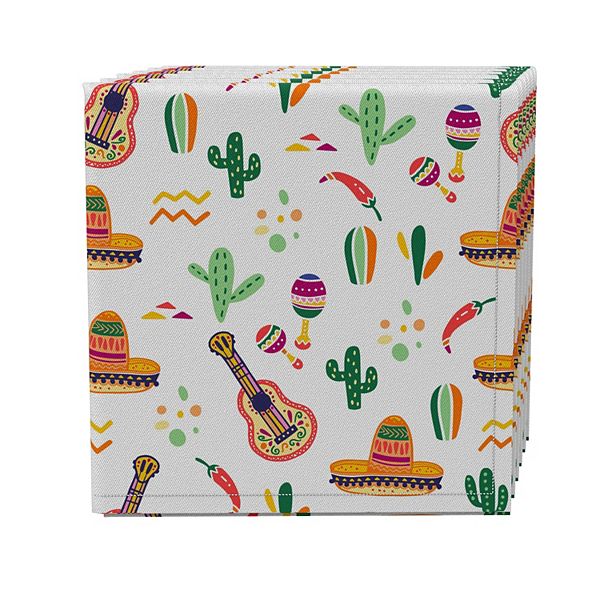 Napkin Set of 4, 100% Cotton, 20x20", Cinco De Mayo Celebration Fabric Textile Products