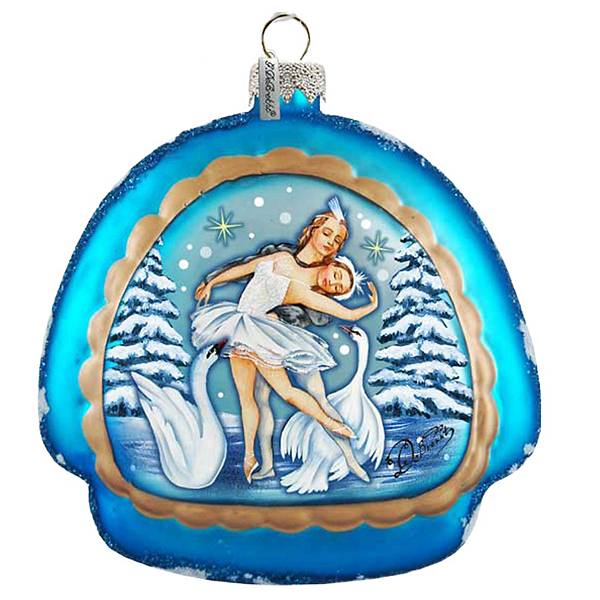 G.Debrekht Swan lake rainbow, Scenic Glass Ornament by G. DeBrekht G.DeBrekht