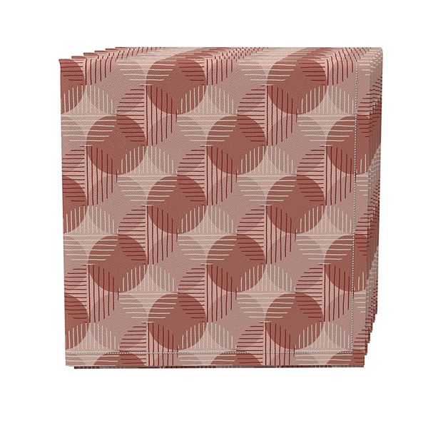 Napkin Set of 4, 100% Cotton, 20x20", Dusty Pink Dots Fabric Textile Products