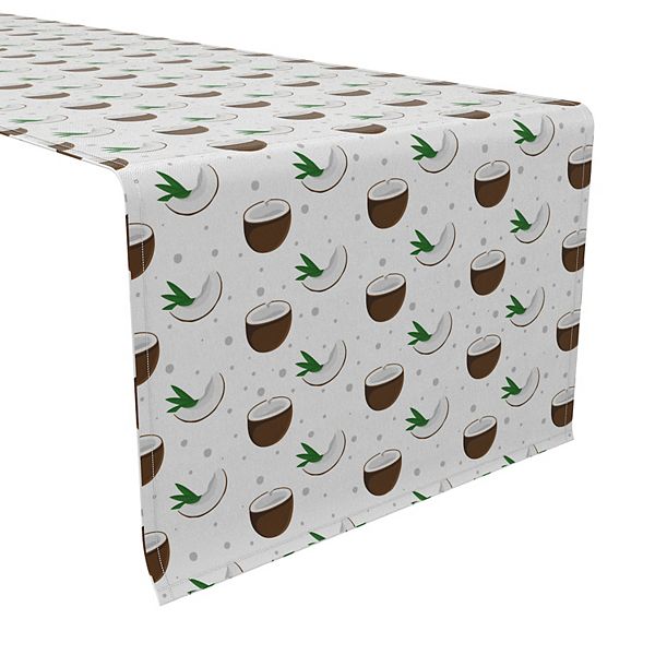 Table Runner, 100% Cotton, 16x108", Coconut Tropics Fabric Textile Products