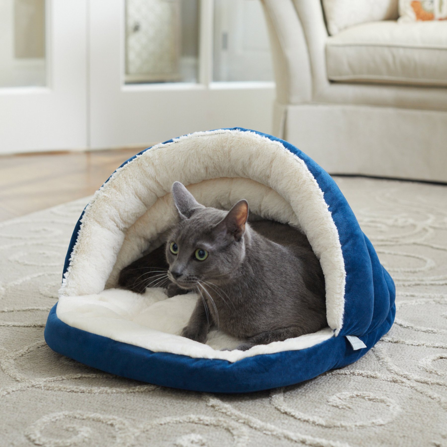 Frisco Velvet Covered Slipper Cat & Dog Bed Frisco