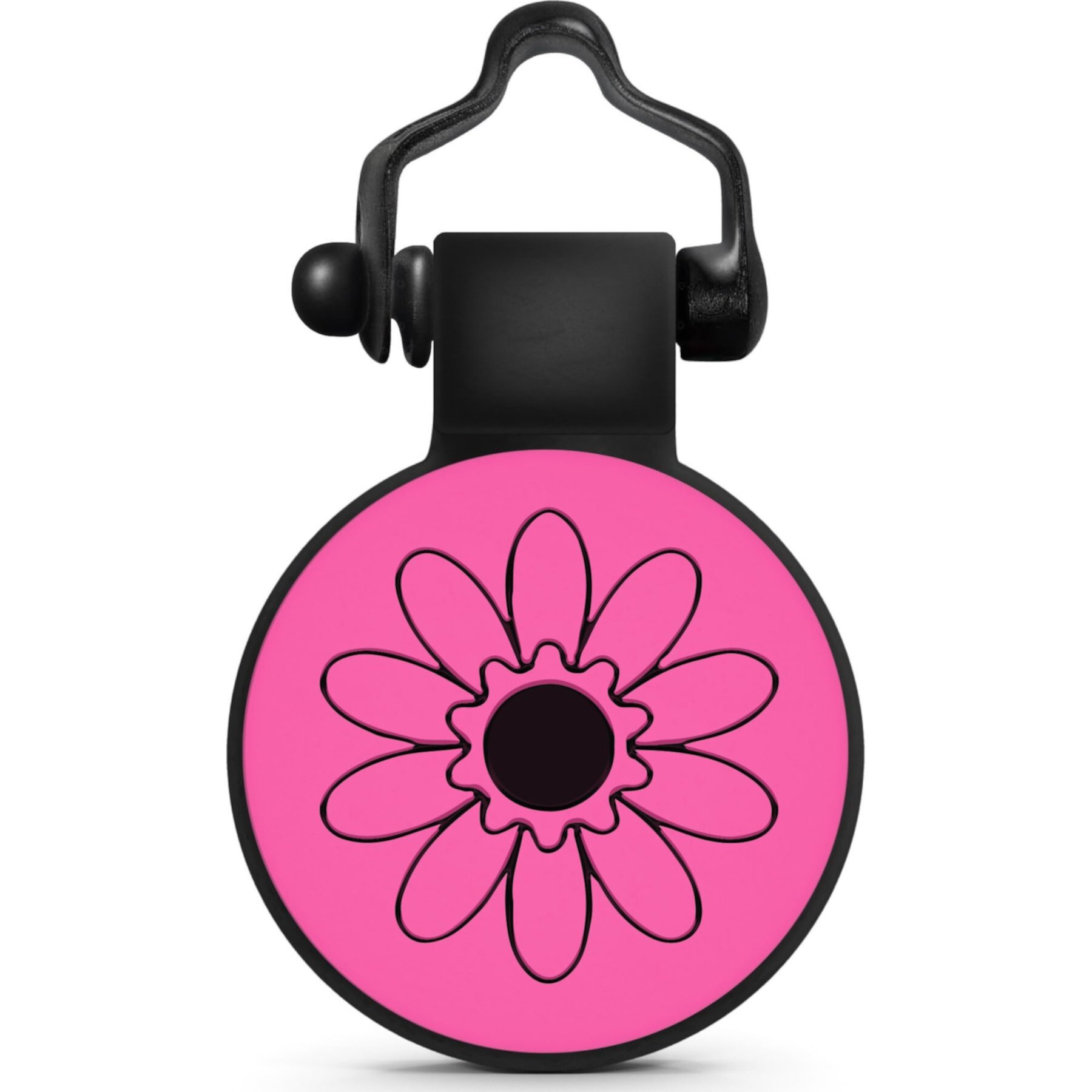 SiliDog The Silent Pet Tag Silicone Flower Personalized Dog & Cat ID Tag, Pink SiliDog