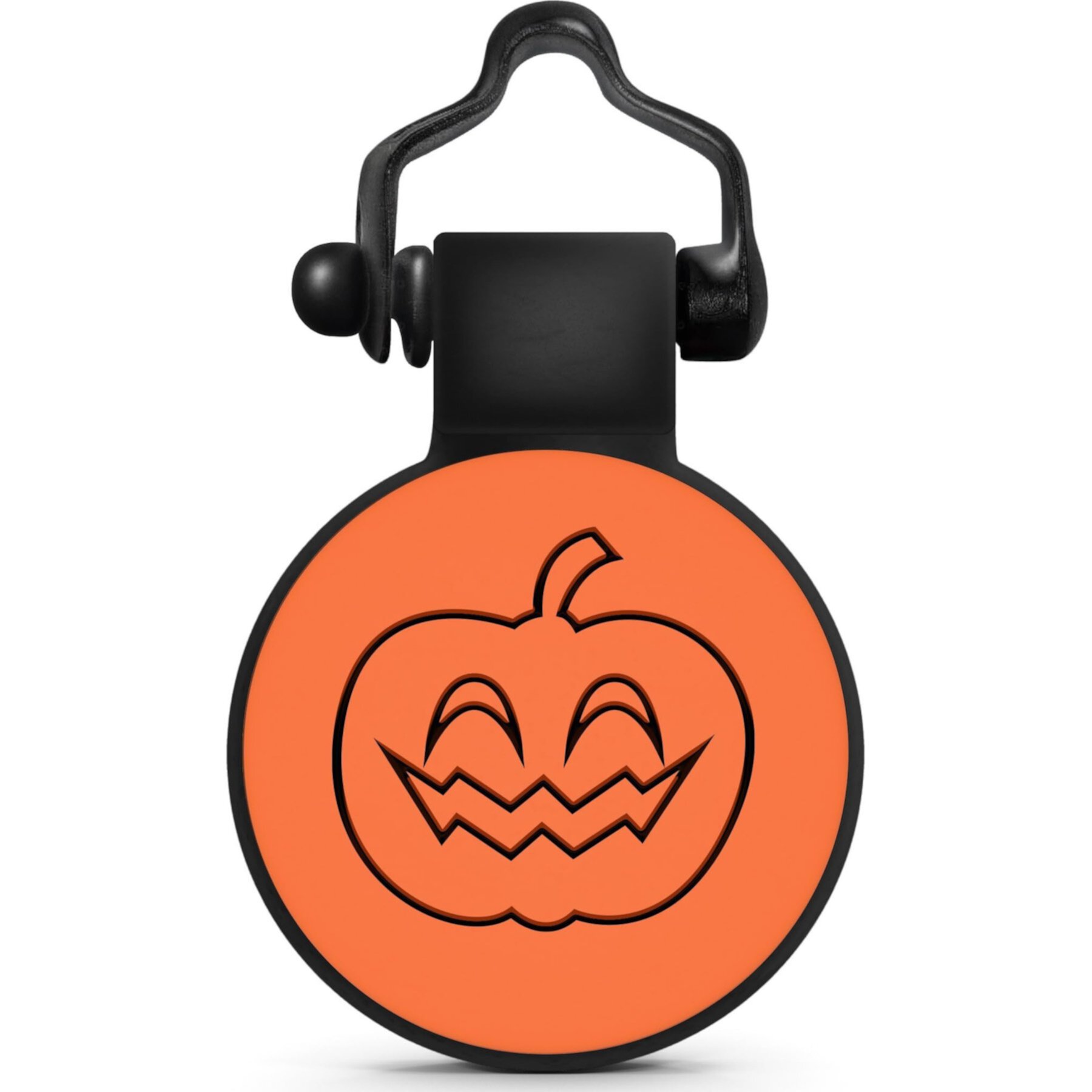 SiliDog The Silent Pet Tag Silicone Pumpkin Personalized Dog & Cat ID Tag, Orange SiliDog