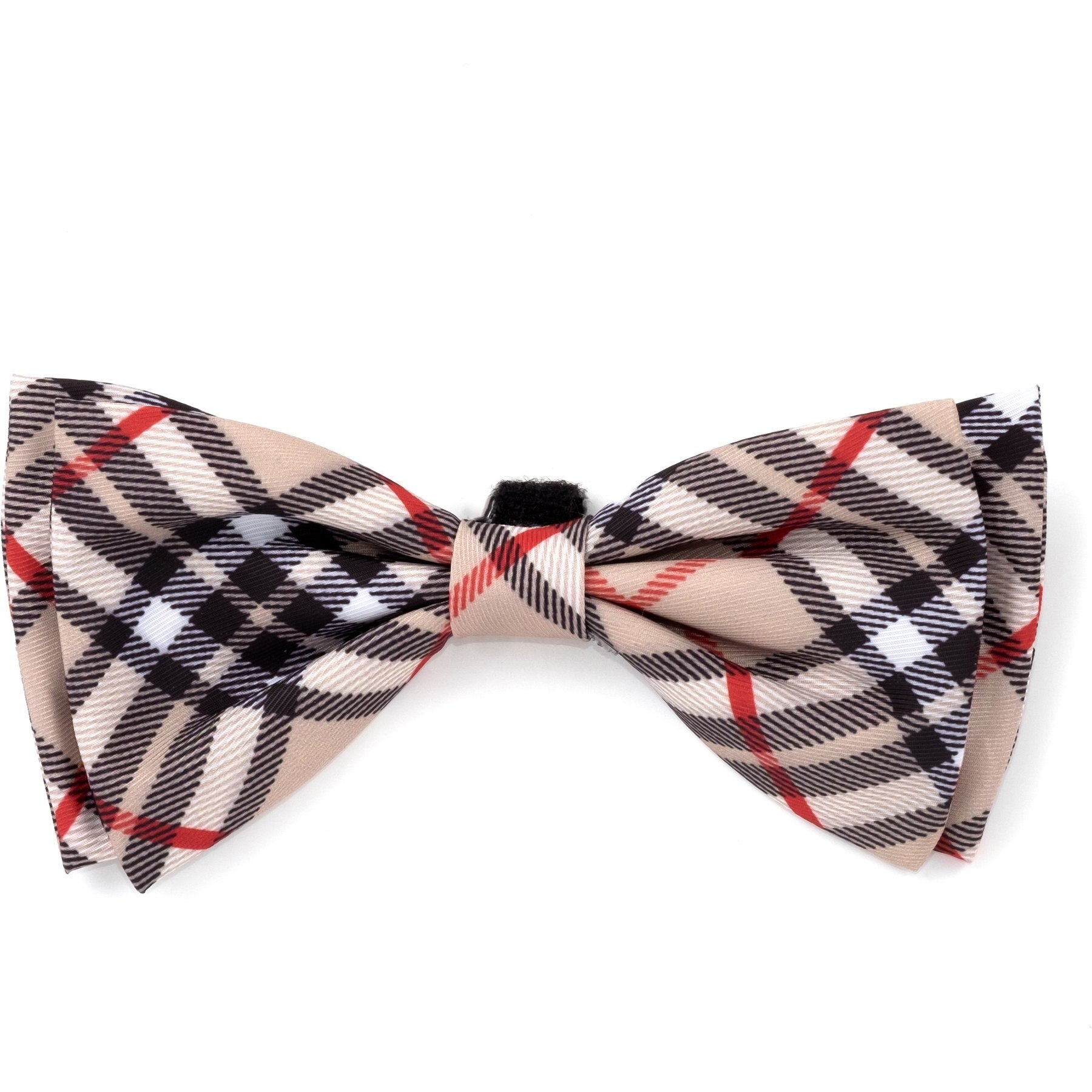 The Worthy Dog Bias Plaid Dog Bow Tie, Tan The Worthy Dog