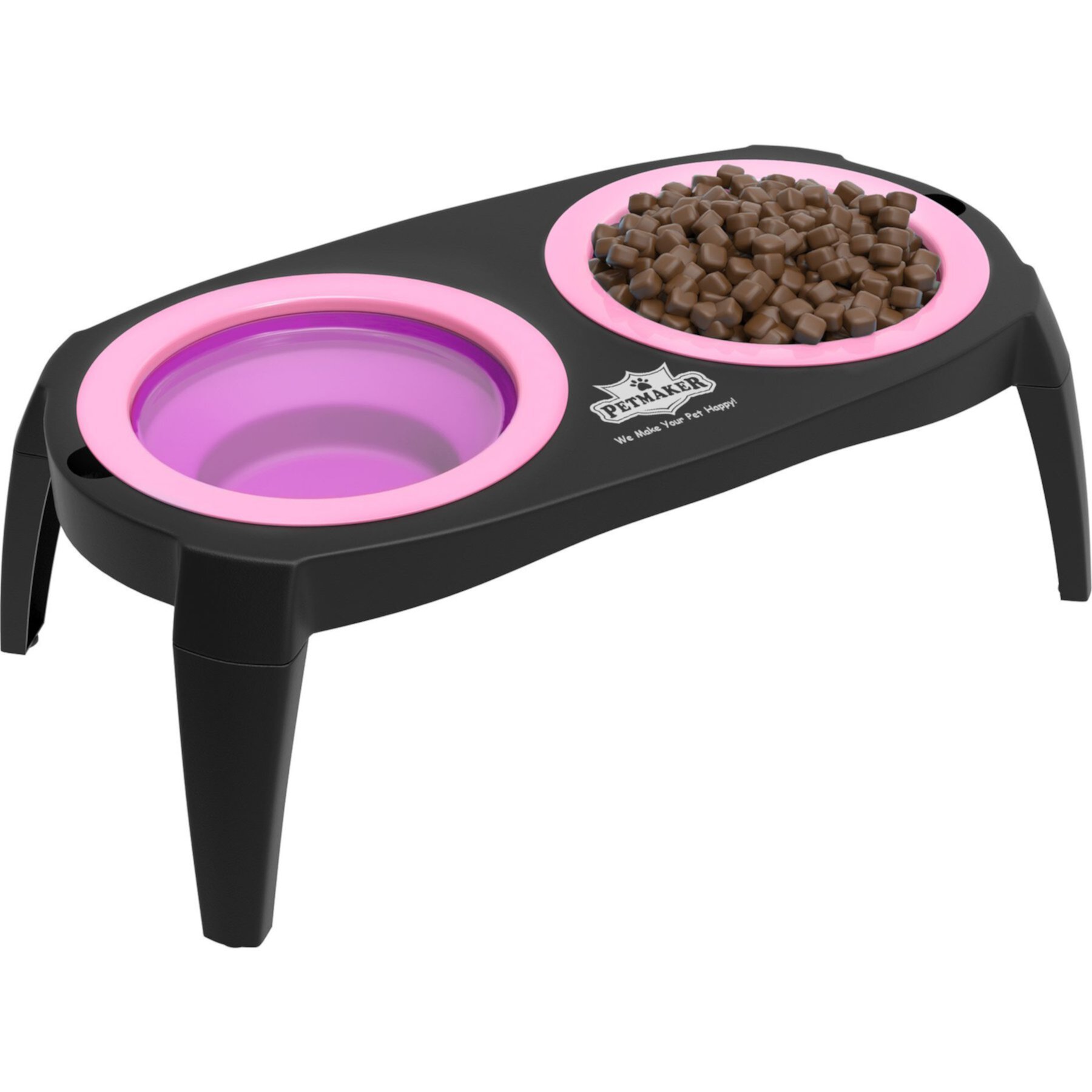 Pet Adobe Raised Dog & Cat Bowl Stand, Pink Pet Adobe