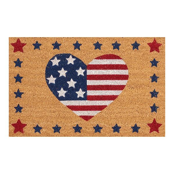 Nourison Casa Bella Red, White & Blue Americana Indoor Outdoor Coir Accent Rug - 18'' x 30'' Nourison