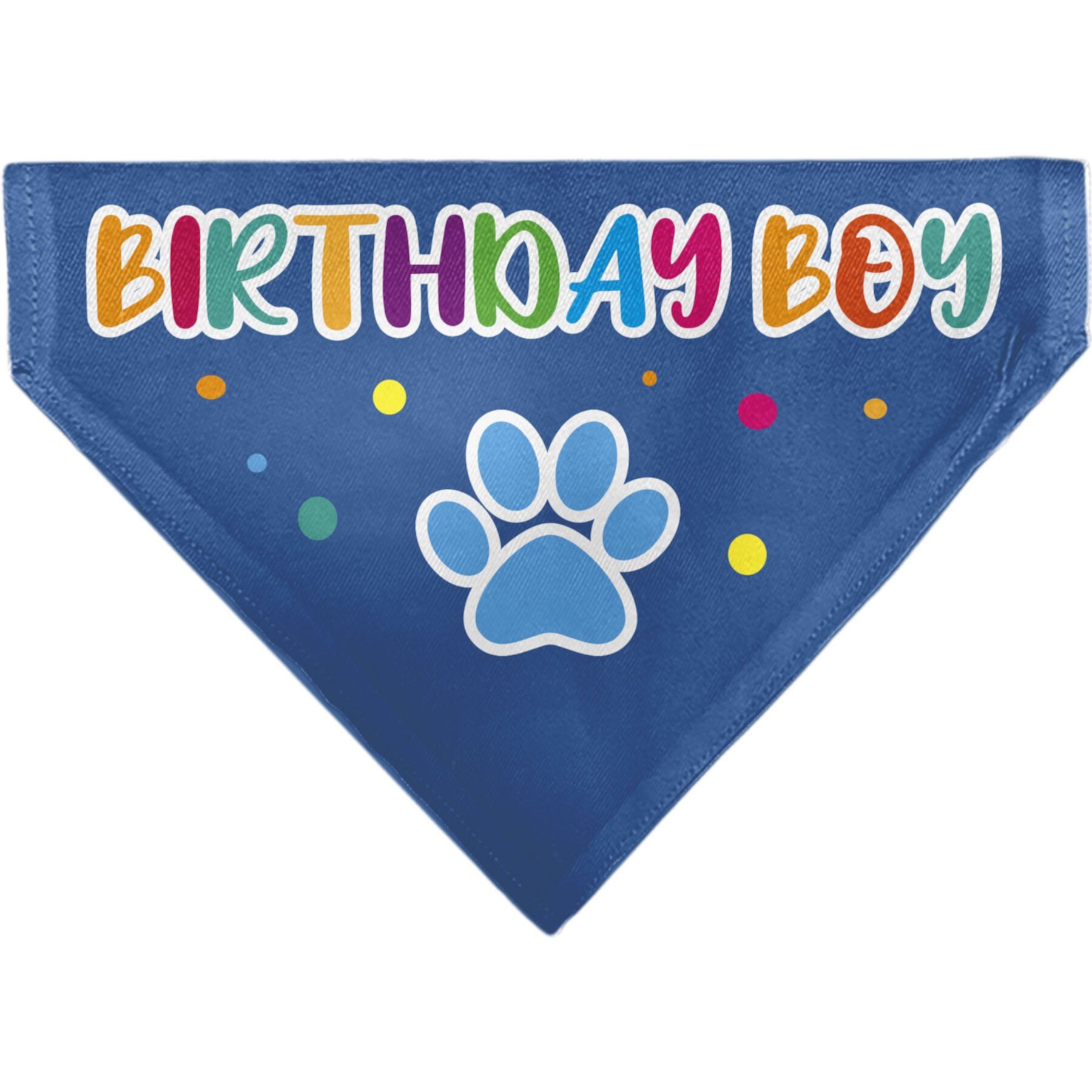 Buckle-Down Birthday Boy Text Paw & Confetti Dog Bandana Buckle-Down