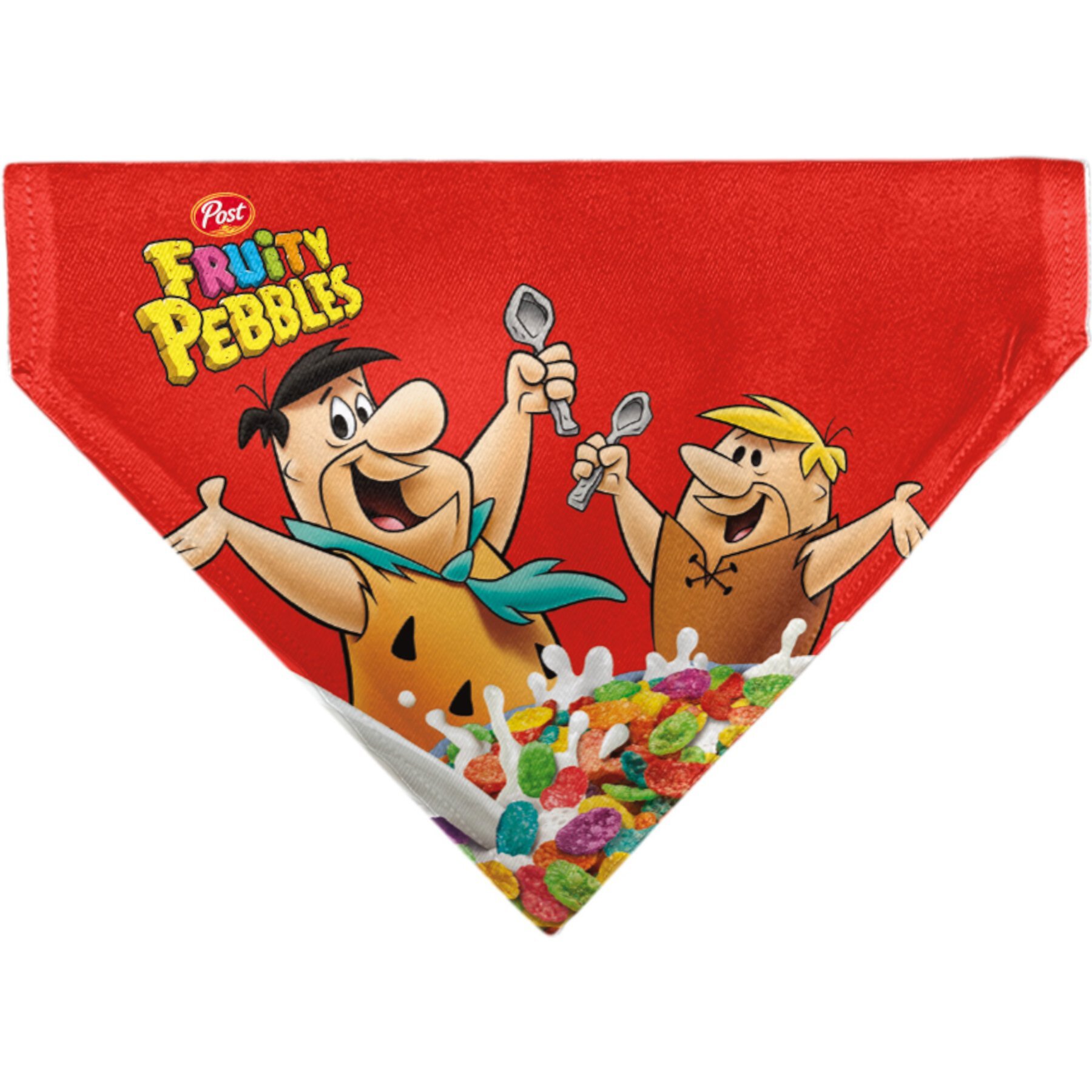 Buckle-Down The Flintstones Fruity Pebbles Fred & Barney Rubble Cereal Box Print Dog Bandana Buckle-Down