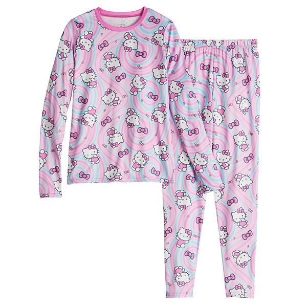 Детский комплект из 2 частей начального слоя Cuddl Duds® Hello Kitty для девочек 4-12 лет с длинными рукавами Cuddl Duds