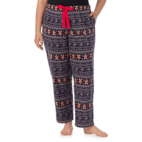 Plus Size Cuddl Duds Minky Fleece Open Leg Pajama Pants Cuddl Duds