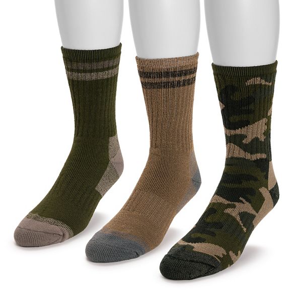 Men's MUK LUKS 3-Pack Crew Hike Heat Retaining Socks Muk Luks