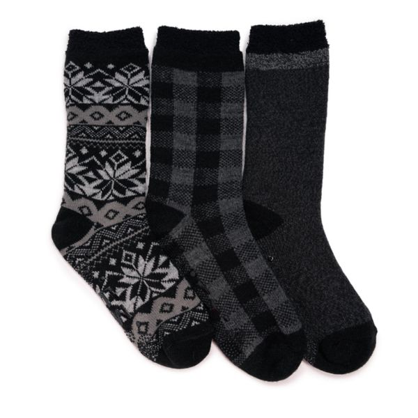 Men's MUK LUKS 3-Pair Fleeced Layered Socks Muk Luks