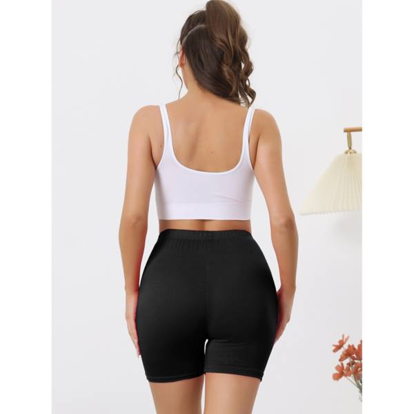 2 Packs Women's Mid-thigh Boxer Underwear Full Coverage Soft Stretch Boyshorts Panties Allegra K