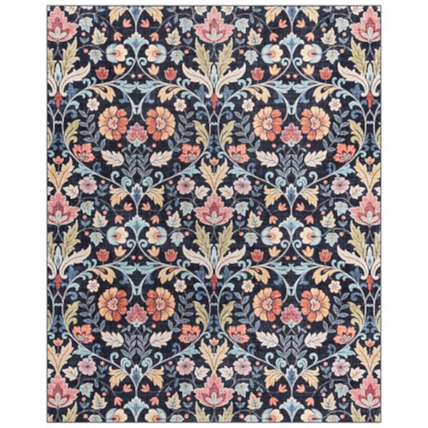 Gertmenian Crystal Print Verner Transitional Floral Multi Runner or Area Rug Gertmenian