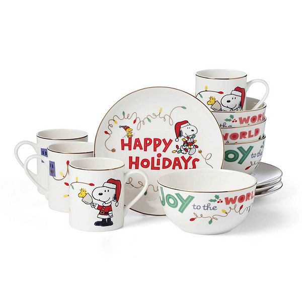 Lenox Peanuts Snoopy Christmas 12-pc. Dessert Set Lenox