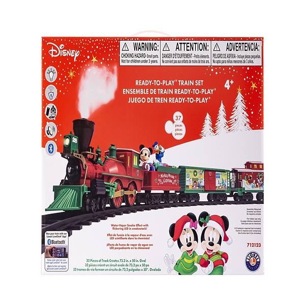 Поезд Disney Mickey Mouse Lionel Express RTP с Bluetooth, 10.5 дюйма, 24 изогнутых и 8 прямых рельс Disney