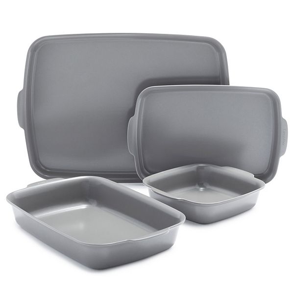 GreenPan 4-Piece Premiere Ovenware Cast Aluminum Healthy Ceramic Nonstick Warp-Free Bakeware Set Greenpan